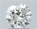 Natural Diamond 0.90 Carats, Round with Excellent Cut, H Color, VVS1 Clarity and Certified by IGI