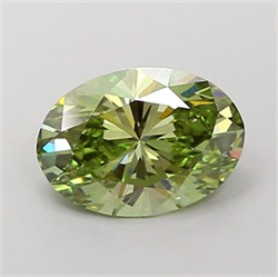 Picture of Lab Grown Diamond 2.01 Carats, Oval with  Cut, Fancy Vivid Green Color, VS2 Clarity and Certified by IGI