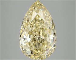 Picture of Lab Grown Diamond 5.07 Carats, Pear with  Cut, Fancy Vivid Yellow Color, VS2 Clarity and Certified by IGI