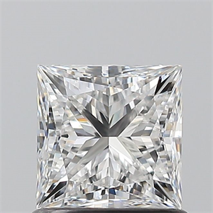 Picture of Natural Diamond 1.01 Carats, Princess with  Cut, E Color, VVS2 Clarity and Certified by GIA