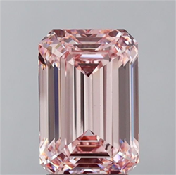 Picture of Lab Grown Diamond 3.71 Carats, Emerald with  Cut, Fancy Intense Pink Color, VS1 Clarity and Certified by IGI