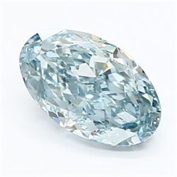Picture of Lab Grown Diamond 1.33 Carats, Oval with  Cut, Fancy Intense Blue Color, VS1 Clarity and Certified by IGI