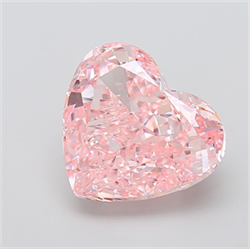 Picture of Lab Grown Diamond 10.03 Carats, Heart with  Cut, Fancy Intense Pink Color, VVS2 Clarity and Certified by IGI