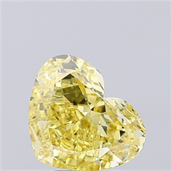 Picture of Lab Grown Diamond 3.03 Carats, Heart with  Cut, Fancy Vivid Yellow Color, VS1 Clarity and Certified by IGI