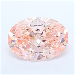 Picture of Lab Grown Diamond 3.99 Carats, Oval with  Cut, Fancy Vivid Pink Color, VS1 Clarity and Certified by IGI