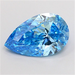 Picture of Lab Grown Diamond 2.00 Carats, Pear with  Cut, Fancy Vivid Blue Color, VS1 Clarity and Certified by IGI