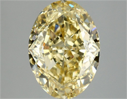 Picture of Lab Grown Diamond 4.08 Carats, Oval with  Cut, Fancy Intense Yellow Color, VS1 Clarity and Certified by IGI