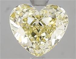 Picture of Lab Grown Diamond 1.55 Carats, Heart with  Cut, Fancy Intense Yellow Color, VVS2 Clarity and Certified by IGI