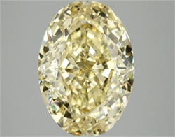 Picture of Lab Grown Diamond 5.09 Carats, Oval with  Cut, Fancy Vivid Yellow Color, VS2 Clarity and Certified by IGI