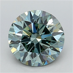 Picture of Lab Grown Diamond 3.13 Carats, Round with Excellent Cut, Fancy Vivid Green Color, VS2 Clarity and Certified by IGI