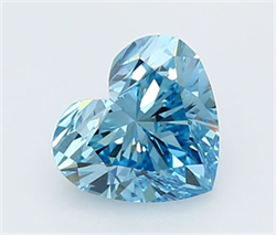 Picture of Lab Grown Diamond 1.57 Carats, Heart with  Cut, Fancy Vivid Blue Color, VVS1 Clarity and Certified by IGI