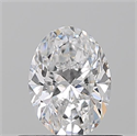 Natural Diamond 0.50 Carats, Oval with  Cut, D Color, VS2 Clarity and Certified by GIA
