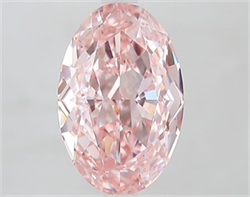 Picture of Lab Grown Diamond 3.50 Carats, Oval with  Cut, Fancy Vivid Pink Color, VVS2 Clarity and Certified by IGI