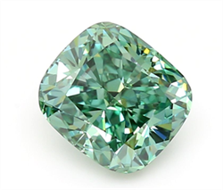 Picture of Lab Grown Diamond 1.57 Carats, CUSHION MODIFIED with  Cut, Fancy Vivid Green Color, VVS2 Clarity and Certified by IGI