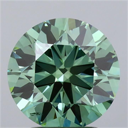 Picture of Lab Grown Diamond 2.51 Carats, Round with Excellent Cut, Fancy Vivid Green Color, VS2 Clarity and Certified by IGI