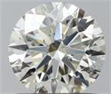Natural Diamond 0.90 Carats, Round with Excellent Cut, J Color, VVS2 Clarity and Certified by IGI