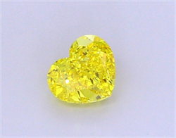 Picture of Lab Grown Diamond 1.54 Carats, Heart with  Cut, Fancy Vivid Yellow Color, VS2 Clarity and Certified by IGI