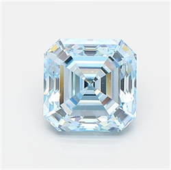 Picture of Lab Grown Diamond 2.01 Carats, Asscher with  Cut, Fancy Intense Blue Color, VS2 Clarity and Certified by IGI