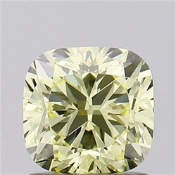 Picture of Lab Grown Diamond 1.22 Carats, Cushion with  Cut, Fancy Yellow Color, VS1 Clarity and Certified by IGI