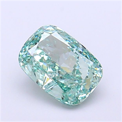 Picture of Lab Grown Diamond 1.32 Carats, CUSHION MODIFIED with  Cut, Fancy Vivid Green Color, VVS2 Clarity and Certified by IGI