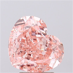 Picture of Lab Grown Diamond 3.64 Carats, Heart with  Cut, Fancy Vivid Pink Color, VVS2 Clarity and Certified by IGI