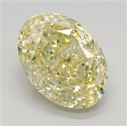Picture of Lab Grown Diamond 3.12 Carats, Oval with  Cut, Fancy Intense Yellow Color, VS1 Clarity and Certified by IGI