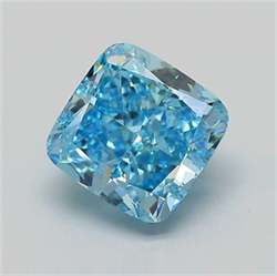 Picture of Lab Grown Diamond 2.74 Carats, CUSHION MODIFIED with  Cut, Fancy Vivid Blue Color, VVS2 Clarity and Certified by IGI