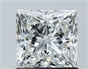 Natural Diamond 1.06 Carats, Princess with  Cut, G Color, VVS1 Clarity and Certified by GIA
