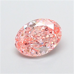 Picture of Lab Grown Diamond 1.21 Carats, Oval with  Cut, Fancy Vivid Pink Color, VVS2 Clarity and Certified by IGI