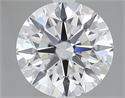 Lab Grown Diamond 2.30 Carats, Round with Excellent Cut, E Color, VS1 Clarity and Certified by GIA