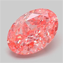 Picture of Lab Grown Diamond 3.04 Carats, Oval with  Cut, Fancy Vivid Pink Color, VVS2 Clarity and Certified by IGI