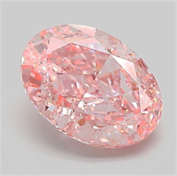 Picture of Lab Grown Diamond 2.08 Carats, Oval with  Cut, Fancy Vivid Pink Color, VS1 Clarity and Certified by IGI