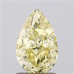 Picture of Lab Grown Diamond 1.40 Carats, Pear with  Cut, Fancy Yellow Color, VVS2 Clarity and Certified by IGI