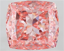 Picture of Lab Grown Diamond 6.03 Carats, CUSHION MODIFIED with  Cut, Fancy Vivid Pink Color, VVS2 Clarity and Certified by IGI