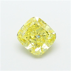 Picture of Lab Grown Diamond 1.50 Carats, CUSHION MODIFIED with  Cut, Fancy Intense Yellow Color, VVS2 Clarity and Certified by IGI