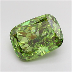 Picture of Lab Grown Diamond 4.75 Carats, CUSHION MODIFIED with  Cut, Fancy Vivid Green Color, VVS2 Clarity and Certified by IGI