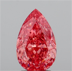 Picture of Lab Grown Diamond 3.01 Carats, Pear with  Cut, Fancy Vivid Pink Color, VS1 Clarity and Certified by IGI