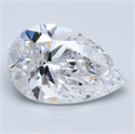 Natural Diamond 3.01 Carats, Pear with  Cut, D Color, SI1 Clarity and Certified by GIA