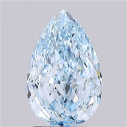 Picture of Lab Grown Diamond 2.63 Carats, Pear with  Cut, Fancy Intense Blue Color, VS2 Clarity and Certified by IGI