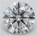 Lab Grown Diamond 2.54 Carats, Round with Ideal Cut, E Color, IF Clarity and Certified by IGI