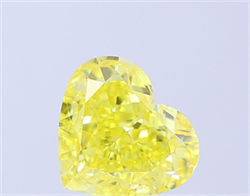 Picture of Lab Grown Diamond 3.73 Carats, Heart with  Cut, Fancy Vivid Yellow Color, VS2 Clarity and Certified by IGI