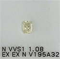Natural Diamond 1.08 Carats, Radiant with  Cut, N Color, VVS1 Clarity and Certified by GIA