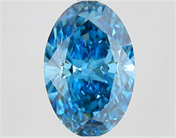Picture of Lab Grown Diamond 3.06 Carats, Oval with  Cut, Fancy Vivid Blue Color, VVS2 Clarity and Certified by IGI