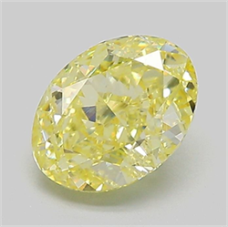 Picture of Lab Grown Diamond 1.51 Carats, Oval with  Cut, Fancy Intense Yellow Color, VS2 Clarity and Certified by IGI