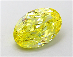 Picture of Lab Grown Diamond 2.04 Carats, Oval with  Cut, Fancy Intense Yellow Color, VVS2 Clarity and Certified by IGI