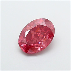 Picture of Lab Grown Diamond 3.00 Carats, Oval with  Cut, Fancy Vivid Pink Color, VS1 Clarity and Certified by IGI