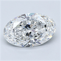 Natural Diamond 2.21 Carats, Oval with  Cut, E Color, SI1 Clarity and Certified by GIA