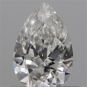 Picture of Natural Diamond 0.13 Carats, Pear with  Cut, D Color, I1 Clarity and Certified by IGI