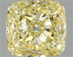 Picture of Lab Grown Diamond 2.93 Carats, Cushion with  Cut, Fancy Vivid Yellow Color, VS1 Clarity and Certified by IGI