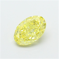 Picture of Lab Grown Diamond 1.25 Carats, Oval with  Cut, Fancy Vivid Yellow Color, VS1 Clarity and Certified by IGI